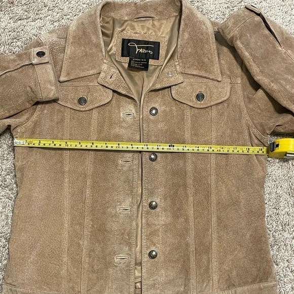 Fabio Women Jacket Tan Washable 100% Suede Leather Bikercore Western - Picture 5 of 10